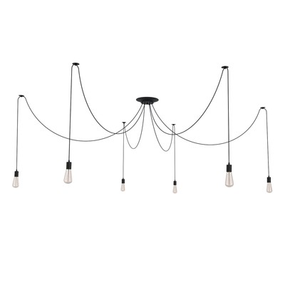 Светильник BayerLux «Скин паук», 6×40 Вт, E27, 30×30×20-150 см, чёрный