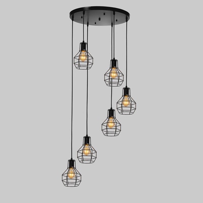 Светильник-каскад «Ортико» 6хЕ27 40 Вт черный 45×45×230 см