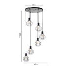 Светильник-каскад «Ортико» 6хЕ27 40 Вт черный 45×45×230 см - Фото 8