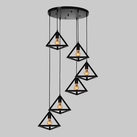 Светильник-каскад «Треугольник» 6хЕ27 40 Вт черный 55×55×230 см