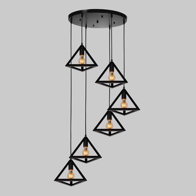 Светильник-каскад «Треугольник» 6хЕ27 40 Вт черный 55×55×230 см