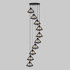 Светильник-каскад "Треугольник" 10хЕ27 40Вт черный 70х70х350 см - Фото 2