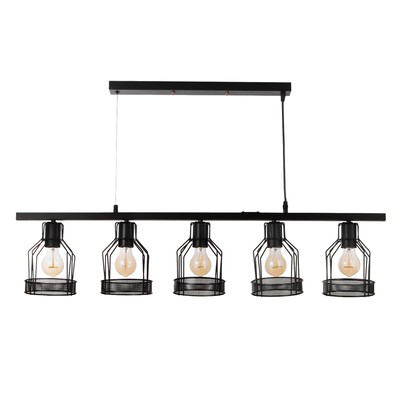 Светильник «Генри» 5хЕ27 40 Вт черный 100×14.5×23-123 см