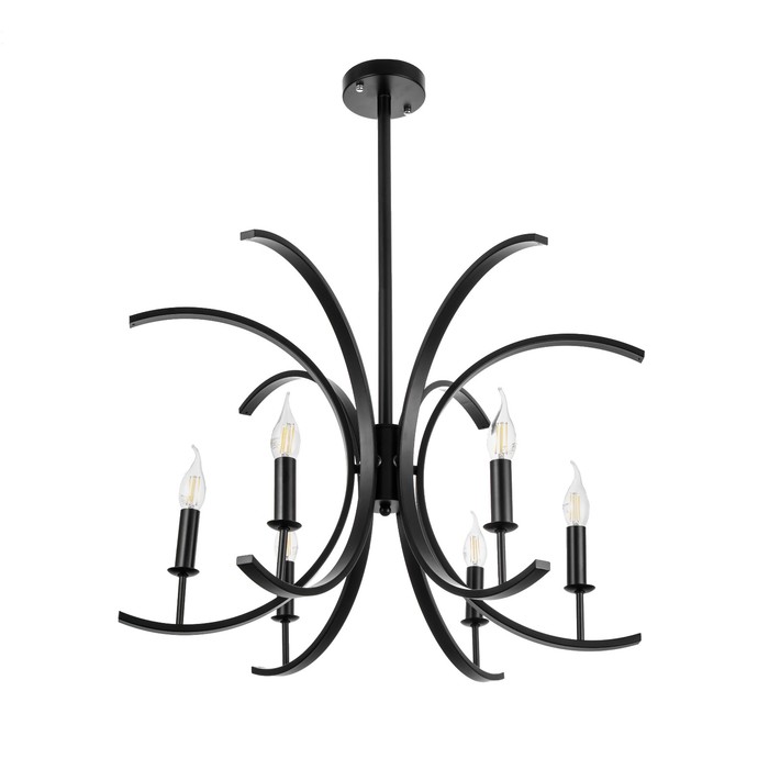 Светильник «Арлес» 6хЕ14 40 Вт черный 66×66-42-142 см - Фото 1