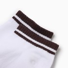 Носки мужские укороченные, цвет белый/коричневый, р-р 27 - Фото 2