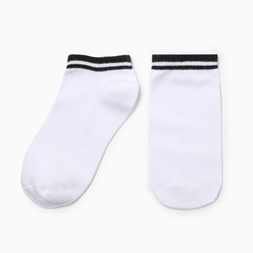 Носки мужские укороченные, цвет белый/черный, р-р 27