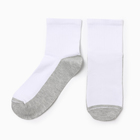 Носки женские укороченные, цвет белый/серый, р-р 25 - фото 321501913