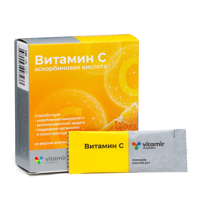 Витамин С "Витамир" со вкусом апельсина, 20 стик-пакетов - Фото 1