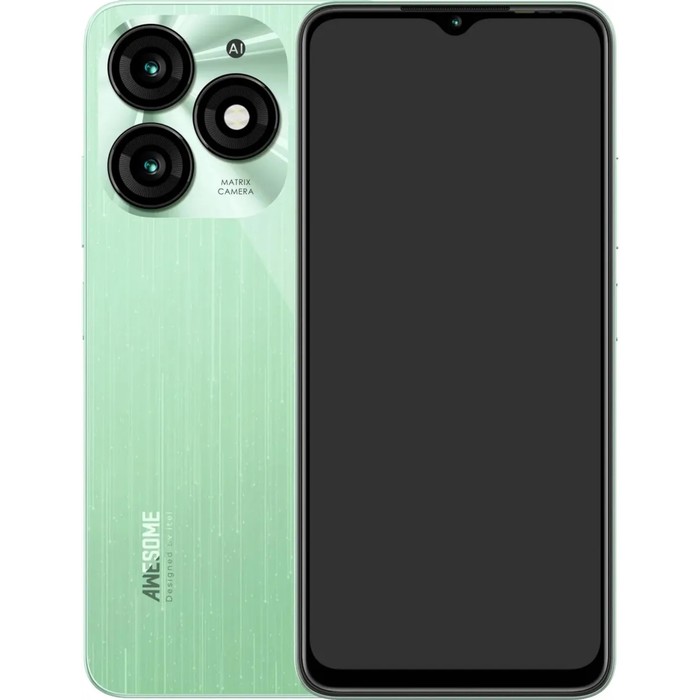 Смартфон ITEL A70, 6.6", 3 Гб, 128 Гб, 13 Мп, 8 Мп, microSD, 2sim, 5000 мАч, зеленый