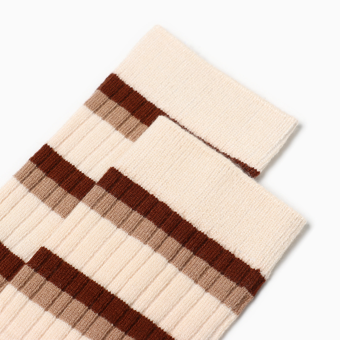 Носки женские нжэ527, цвет белый/коричневый, р-р 36-40