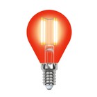 Лампа светодиодная Uniel, E14, 5 Вт, свечение красное - фото 299852994