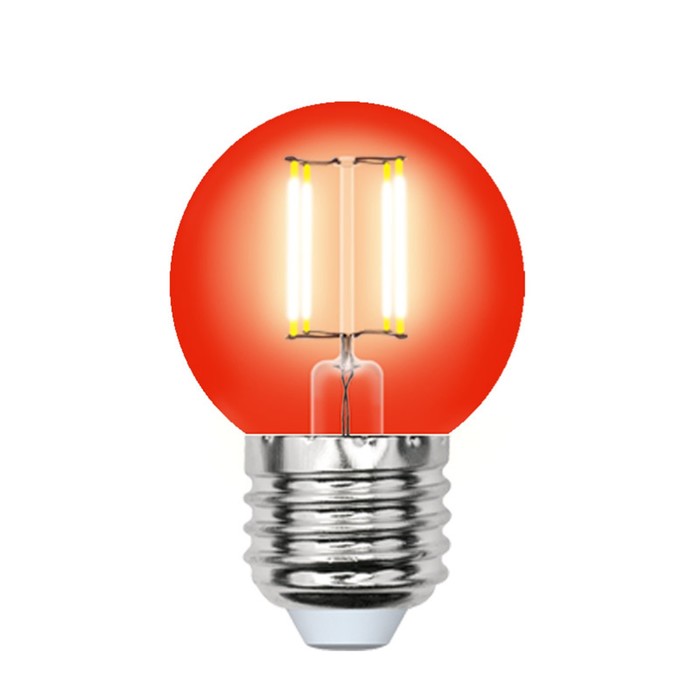 Лампа светодиодная Uniel, E27, 5 Вт, свечение красное