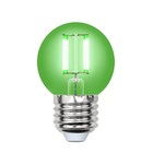 Лампа светодиодная Uniel, E27, 5 Вт, свечение зелёное - фото 299853014