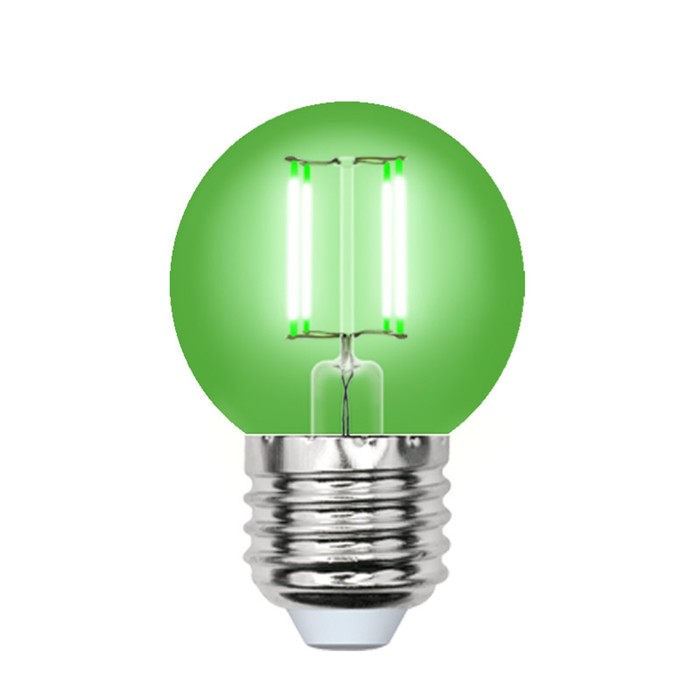 Лампа светодиодная Uniel, E27, 5 Вт, свечение зелёное
