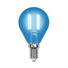 Лампа светодиодная Uniel, E14, 5 Вт, свечение синее - фото 299853021
