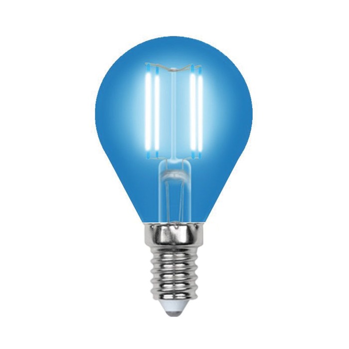 Лампа светодиодная Uniel, E14, 5 Вт, свечение синее