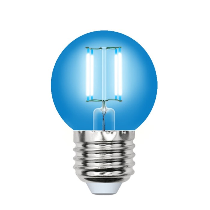Лампа светодиодная Uniel, E27, 5 Вт, свечение синее