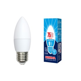 Лампа светодиодная Uniel, E27, 9 Вт, свечение белое