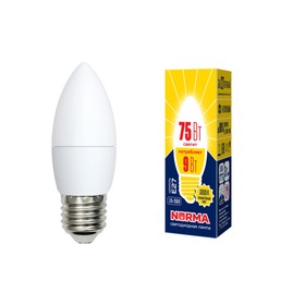 Лампа светодиодная Uniel, E27, 9 Вт, свечение тёплое белое