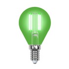 Лампа светодиодная Uniel, E14, 5 Вт, свечение зелёное - фото 299853083