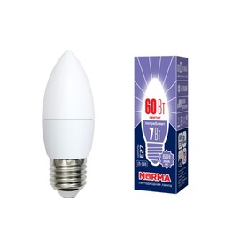 Лампа светодиодная Uniel, E27, 7 Вт, свечение дневное белое