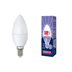 Лампа светодиодная Uniel, E14, 11 Вт, свечение дневное белое