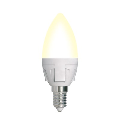 Лампа светодиодная Uniel, E14, 7 Вт, 3000К, свечение тёплое белое