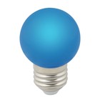 Лампа светодиодная Uniel, E27, 1 Вт, свечение синее - фото 4319549