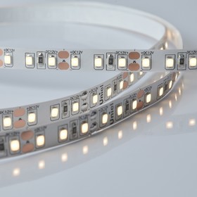 Светодиодная лента на самоклеящейся основе Uniel, IP20, 5 м, 2835, 120 LED/м, 9,6 Вт/м, 12 В, 3000К, свечение тёплое белое