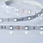 Светодиодная лента на самоклеящейся основе Uniel, IP20, 5 м, 5050, 30 LED/м, 7,2 Вт/м, 12 В, 6500К, свечение дневное белое - Фото 1
