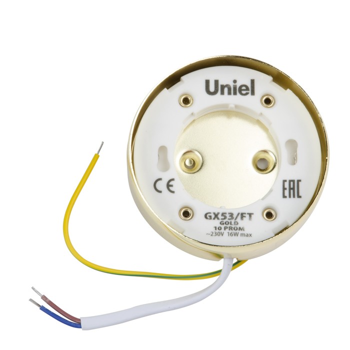 Светильник накладной Uniel, GX53, IP20, 25 мм, цвет золотой