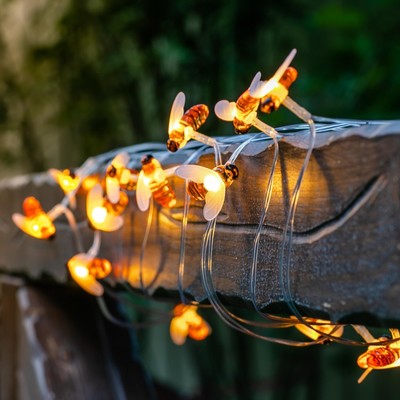 Садовая гирлянда на солнечной батарее «Пчёлки» Uniel, IP44, 3.8 м, теплый белый