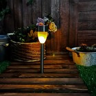 Садовый светильник на солнечной батарее «Металлический факел» Uniel, LED, IP44, 3 Лм, 365х55х55 мм, цвет металлик - Фото 6