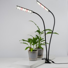 Светильник для растений светодиодный с таймером, на прищепке Uniel, 24 Вт, LED, IP40, 835х78х160 мм, цвет чёрный