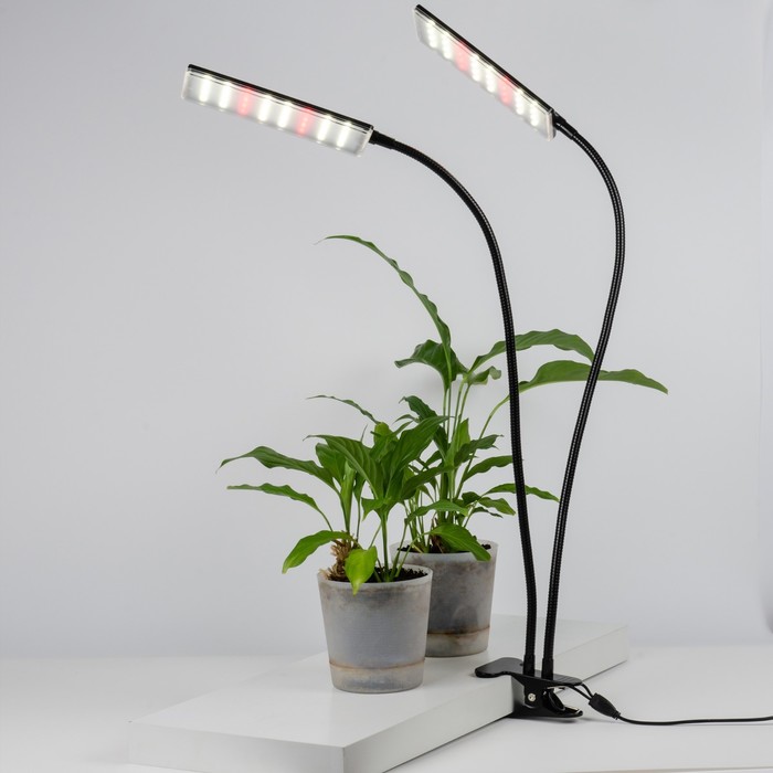 Светильник для растений светодиодный с таймером, на прищепке Uniel, 24 Вт, LED, IP40, 835х78х160 мм, цвет чёрный - фото 1908144753
