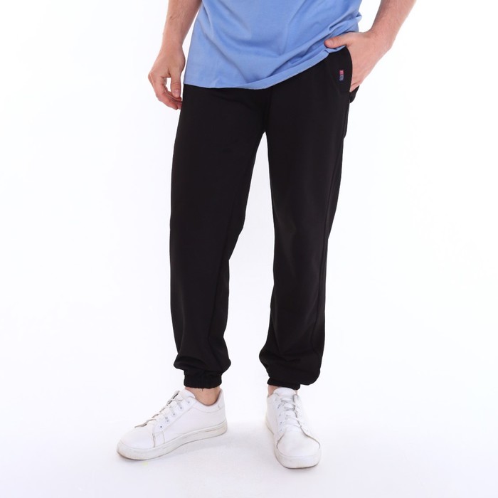 Брюки мужские, цвет чёрный, р-р 52 - Фото 1