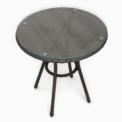Стол садовый из искусственного ротанга, 75×72×72 см, металл, цвет венге