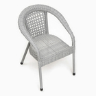 Кресло садовое из искусственного ротанга 60х70х80см серое - Фото 2