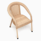 Кресло садовое из искусственного ротанга 60х70х80см коричневое - Фото 2