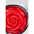 Анальная пробка  Metal by TOYFA, металл, серебристая с красной розочкой, D=27 mm 8 см, 48 г   104480 - Фото 8
