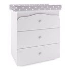 Комод Polini Kids Simple, с ящиками и пеленальной доской, цвет белый-звезды, серый - фото 119419126