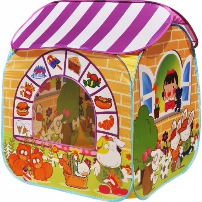 Игровой домик "Детский магазин" + 100 шариков CBH-32 жёлтый - Фото 1