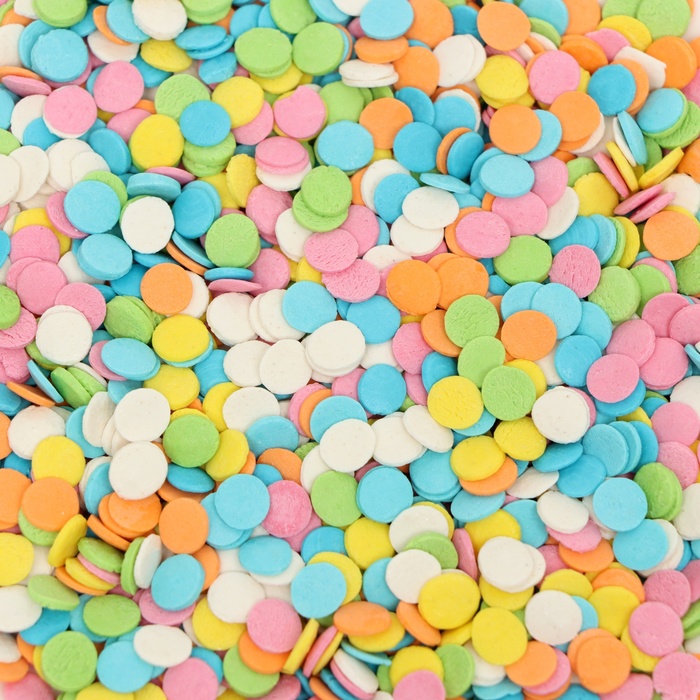 Посыпка сахарная декоративная "Конфетти": желтая, голубая, розовая, белая, оранж, зелен, 50 г 104585