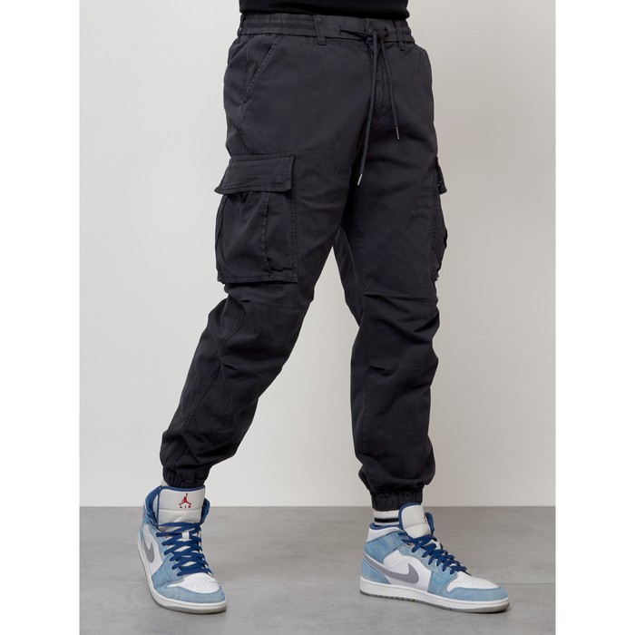 Джинсы карго мужские, размер 50-52, цвет тёмно-серый