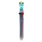 Ручка шариковая-спинер "Лягушка", 10-ти цветная, автоматическая, голубая - фото 321502738