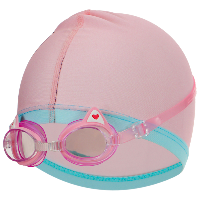Набор для плавания детский ONLYTOP «Кошечка»: шапочка, очки, мешок - Фото 1