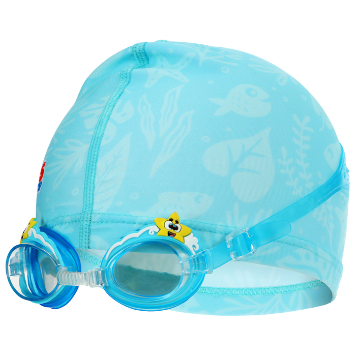 Набор для плавания детский ONLYTOP «Морской мир»: шапочка, очки, мешок - Фото 1