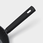 Сковорода Доляна «Первый дом», d=28 см, h=8 см, кованый алюминий, индукция, чёрная - Фото 4