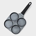 Сковорода-оладница Доляна Petit, d=18 см, цвет темный мрамор, индукция - Фото 3