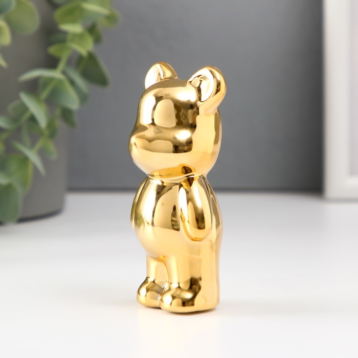 Сувенир керамика "Медвежонок" золото 5х4х10 см